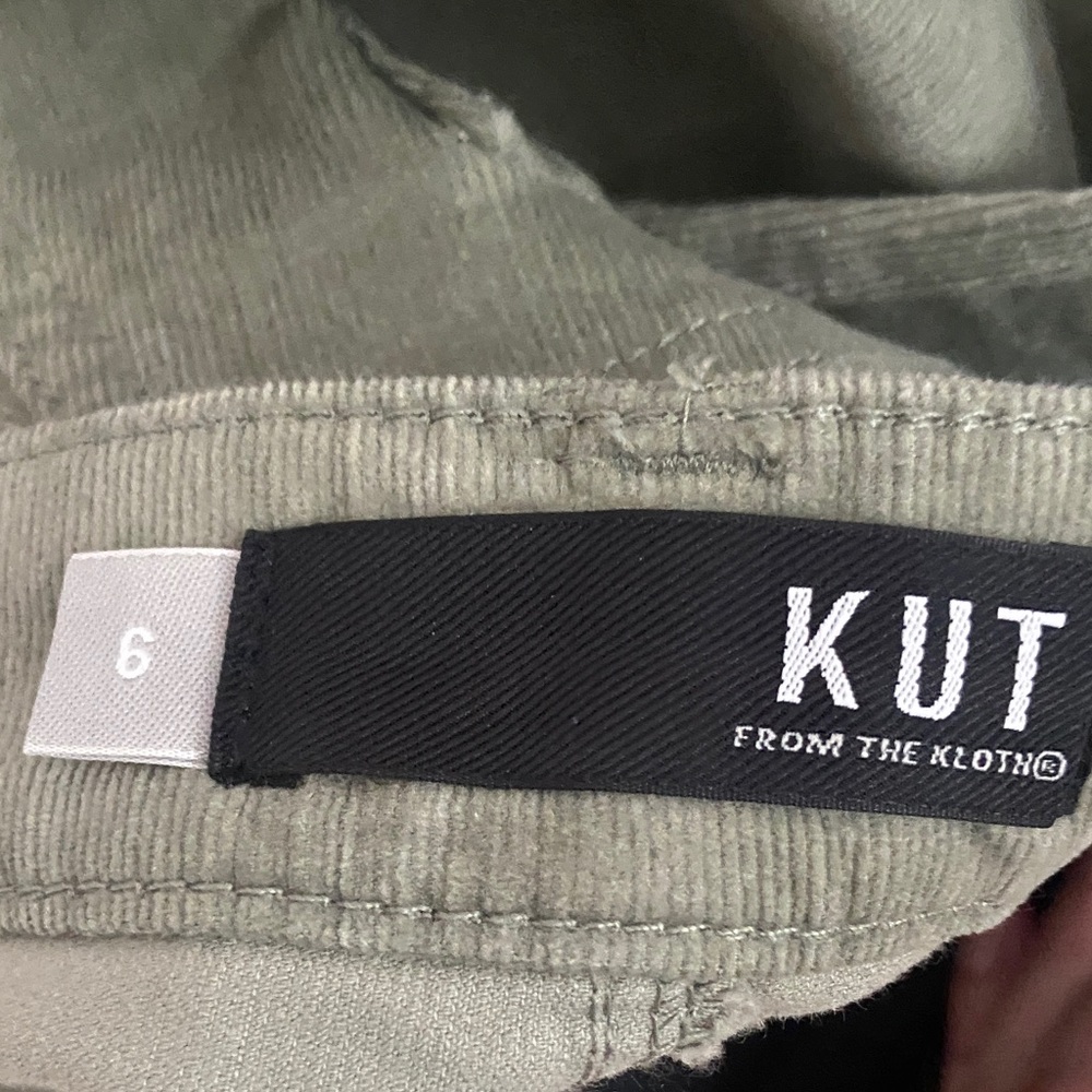 Kut from the Kloth Olive Corduroy Straight-Leg Pants - Picture 7 of 7